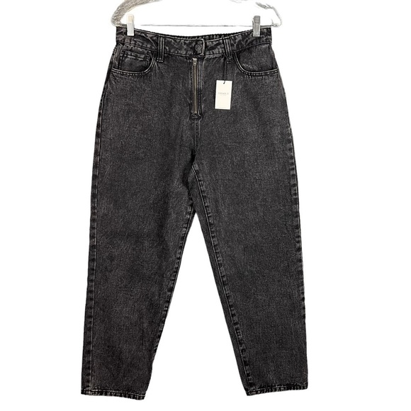 NEW Forever 21 High Rise Baggy Wide Leg Barrel Jeans Black Wash US 28 Grunge - Picture 1 of 10